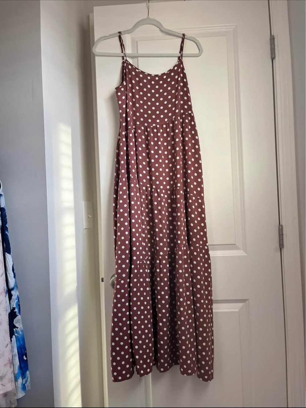 Polka Dot Spaghetti-Strap Maxi Dress